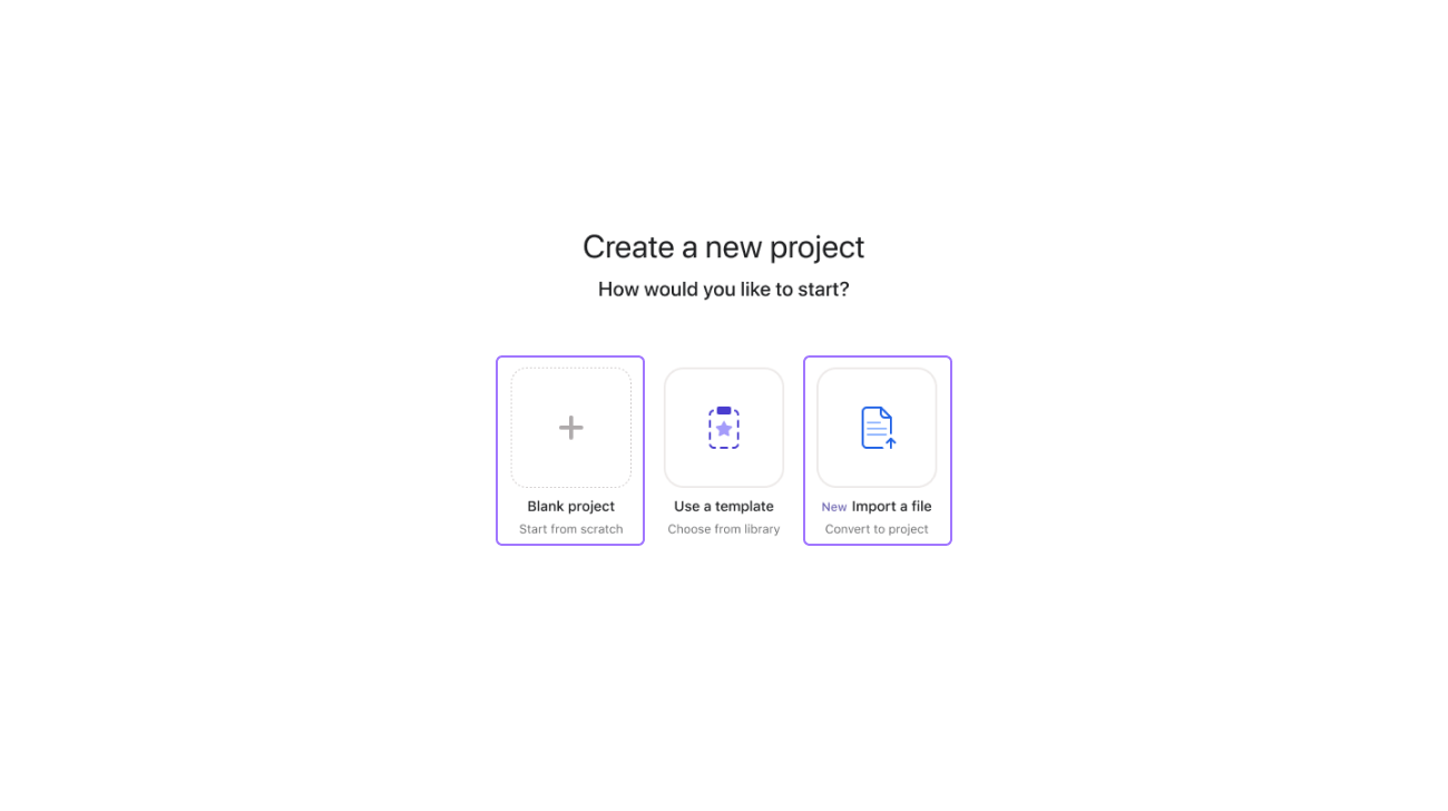 Create a new project