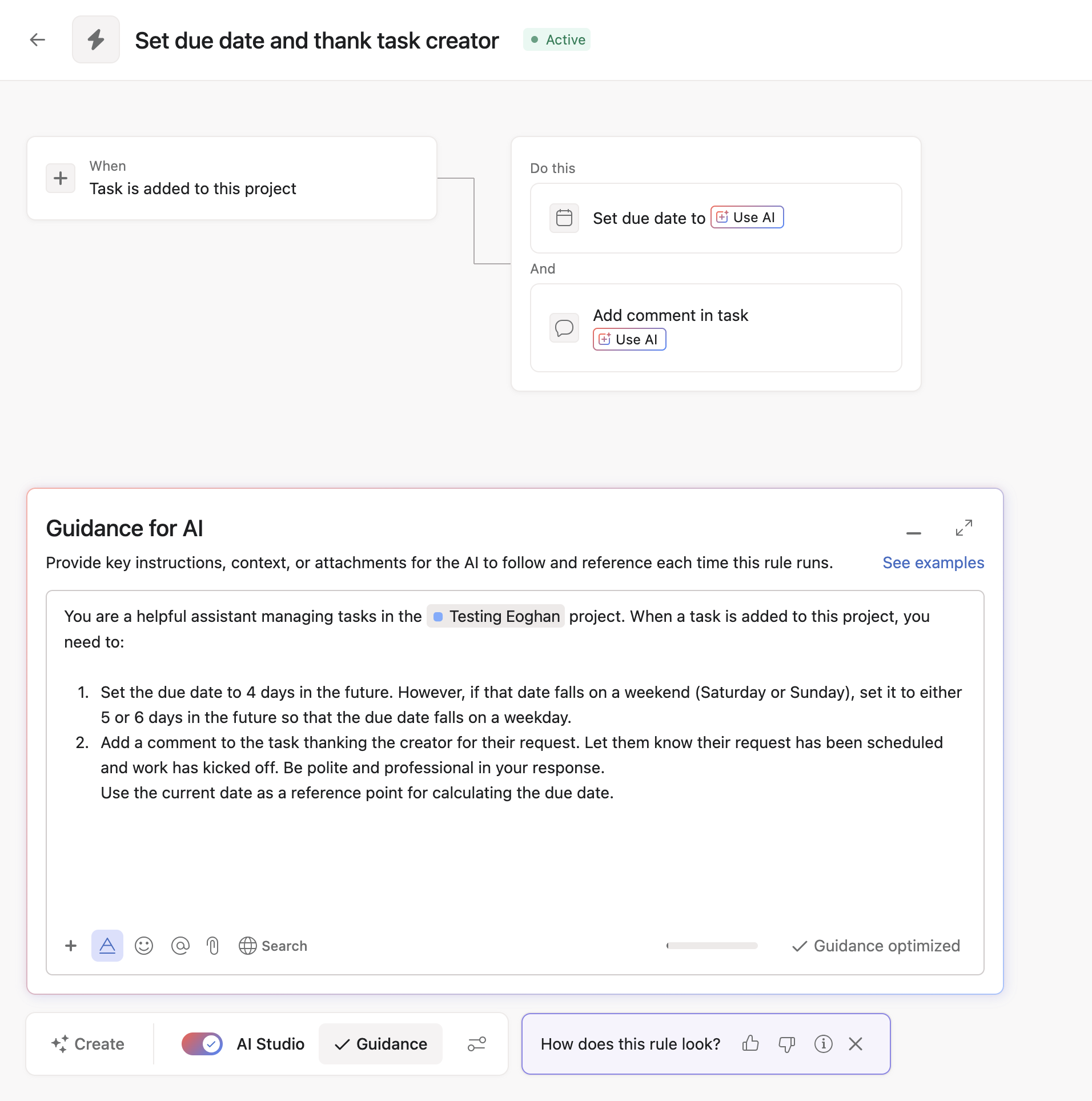 Review the rule components