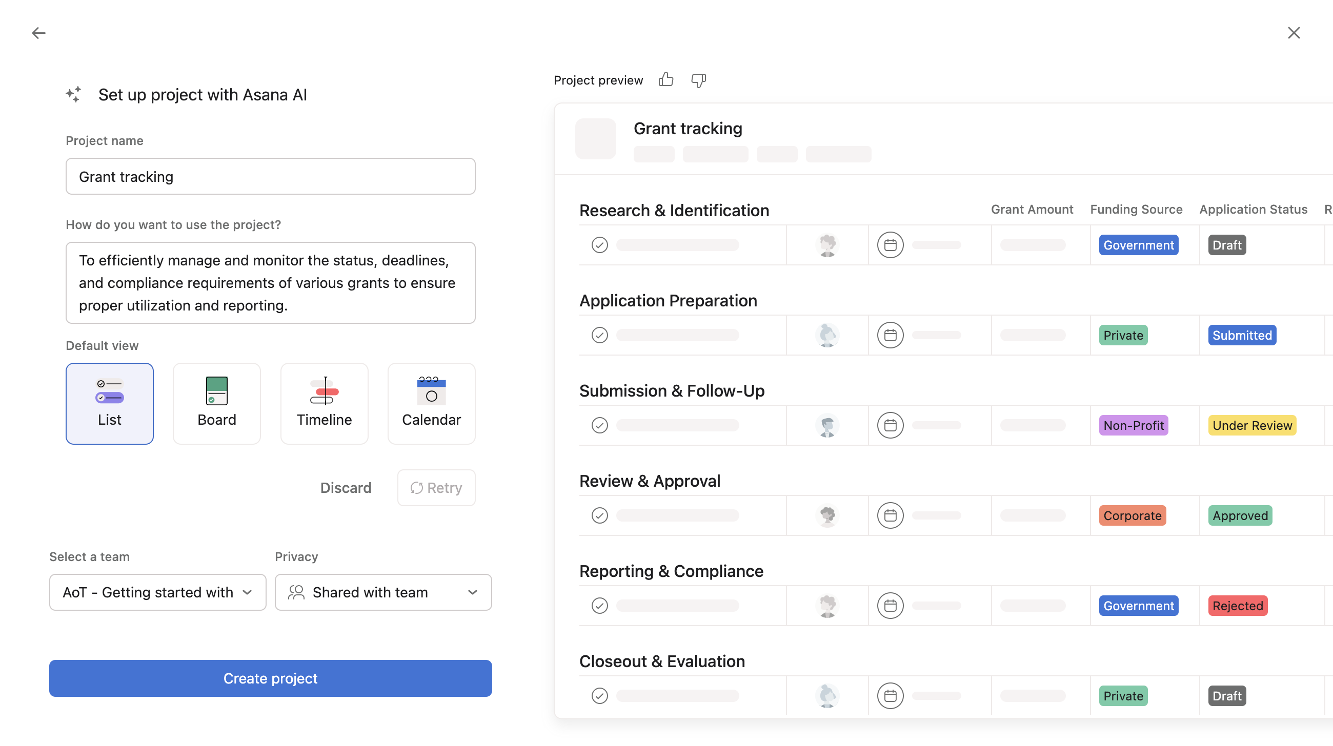 Grant tracking project