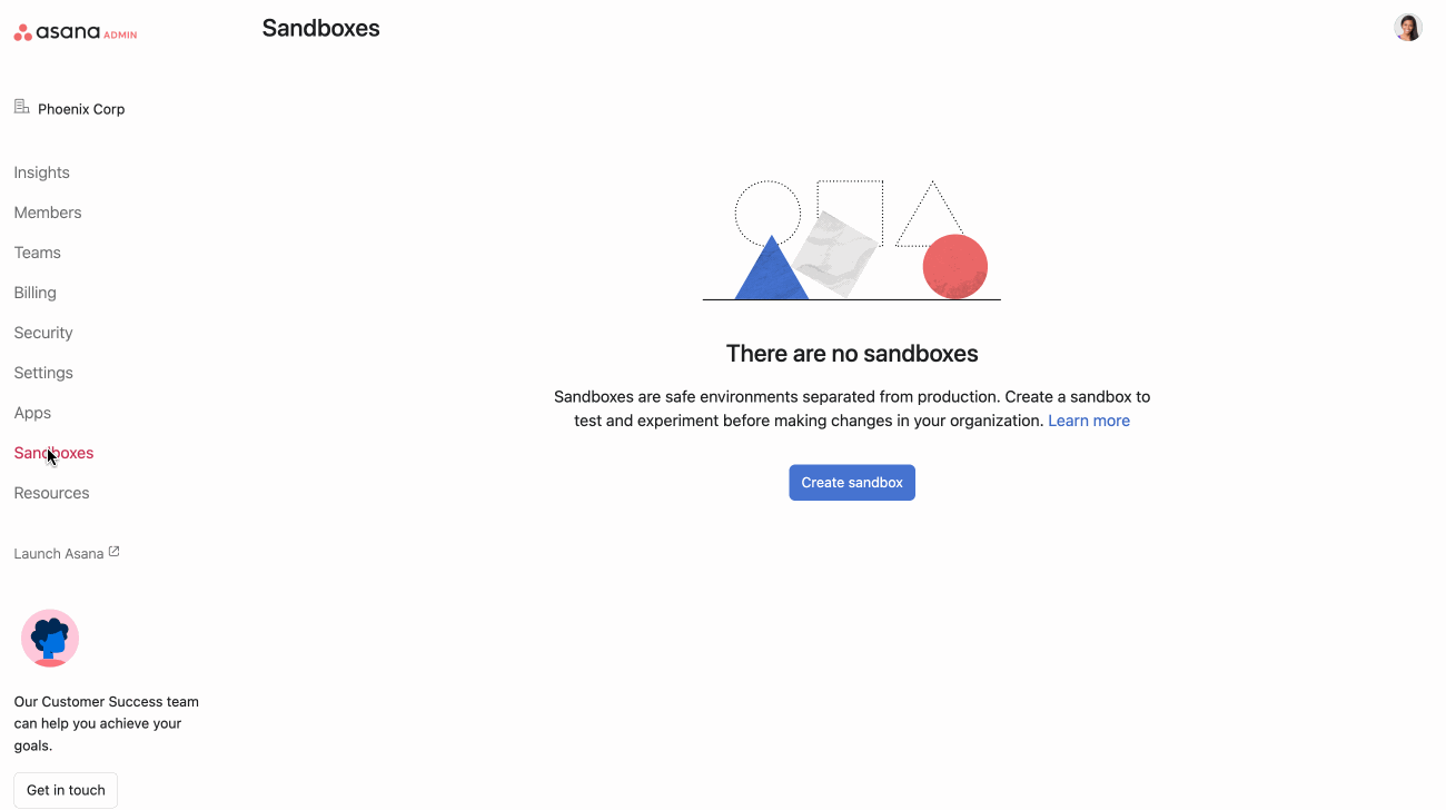 Asana サンドボックス