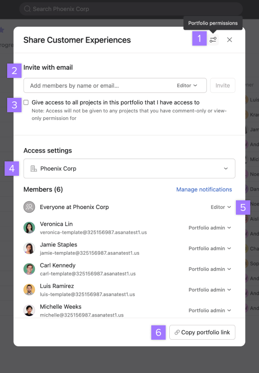 Portfolio permissions
