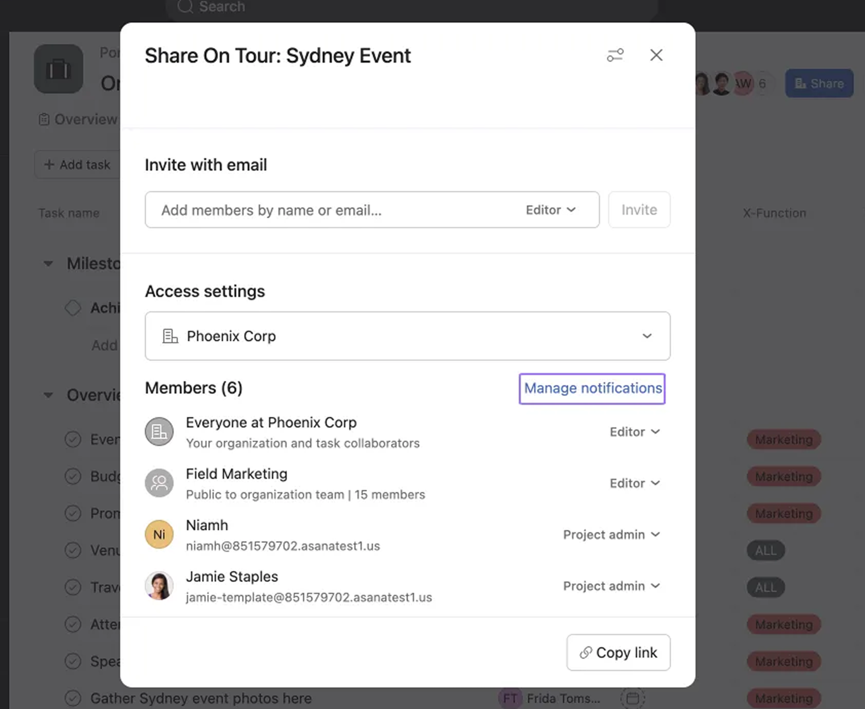 Manage notification settings
