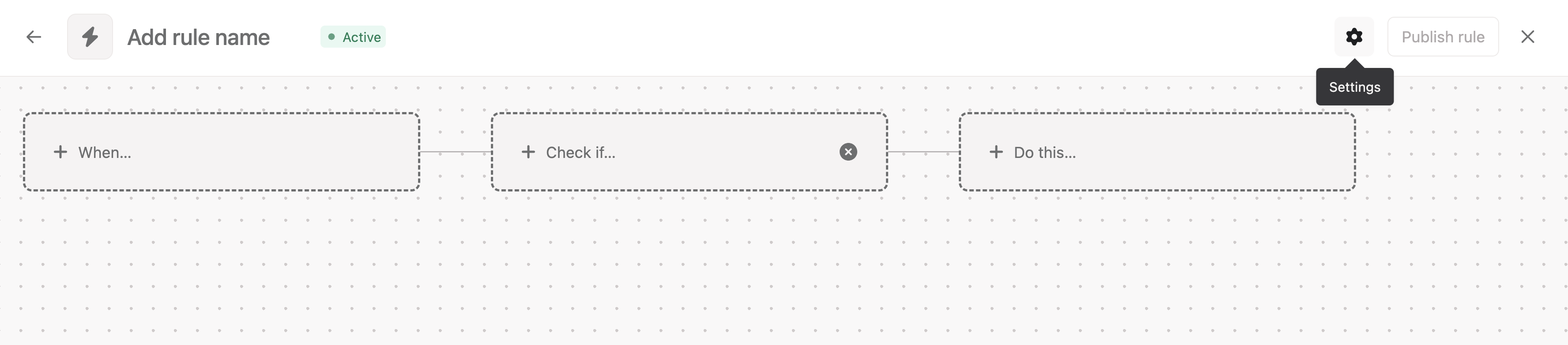 Rule settings button