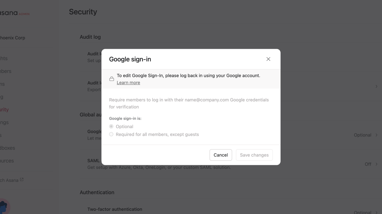 Google sign-in