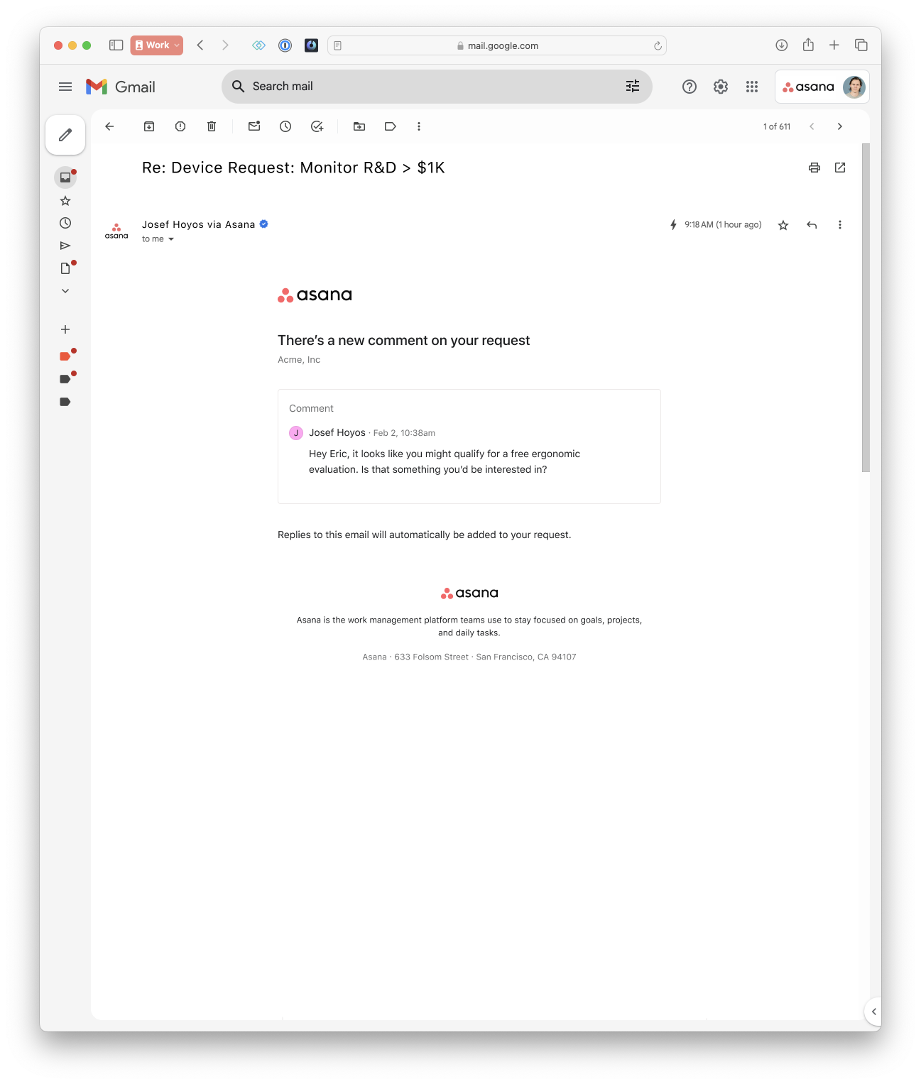 Ticket email