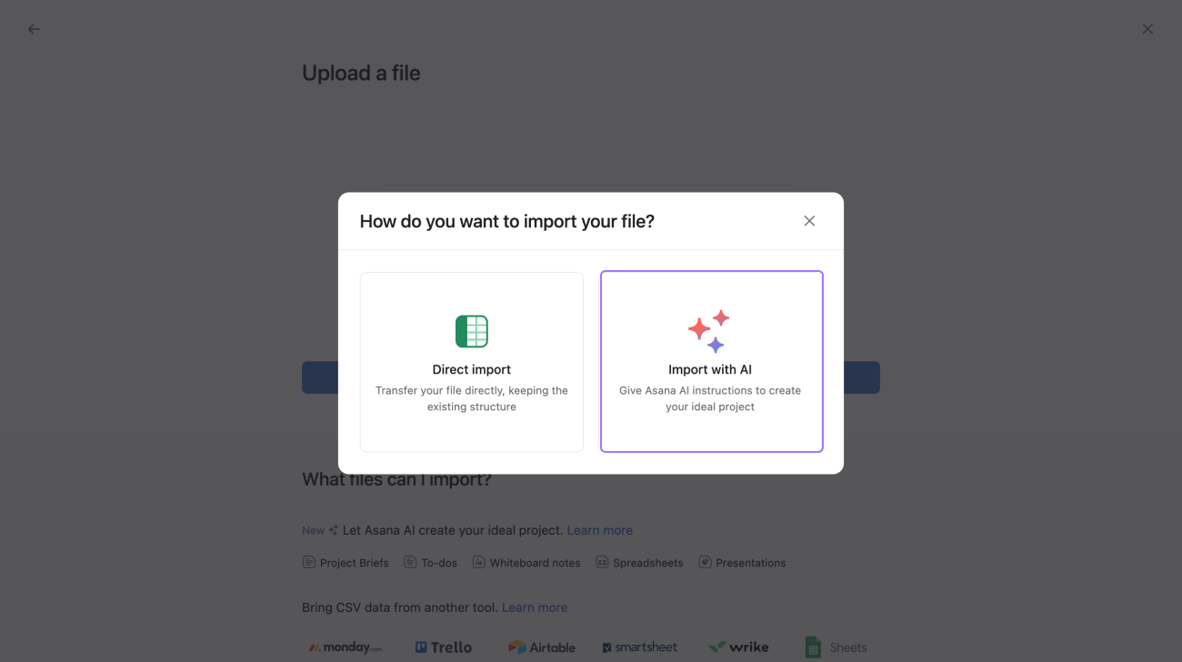 Imagem do produto Asana em um dispositivo móvel, mostrando uma lista de tarefas pendentes e uma barra de progresso.
