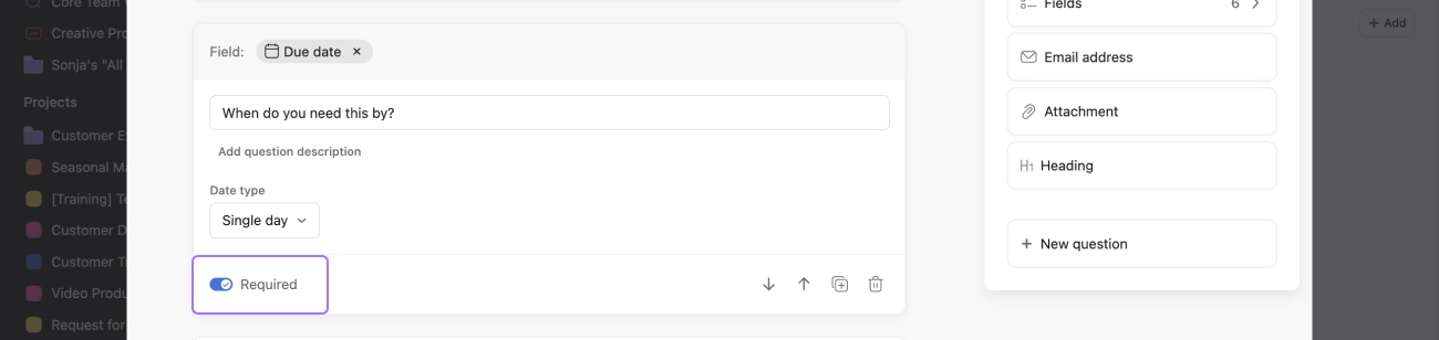 Required field in forms