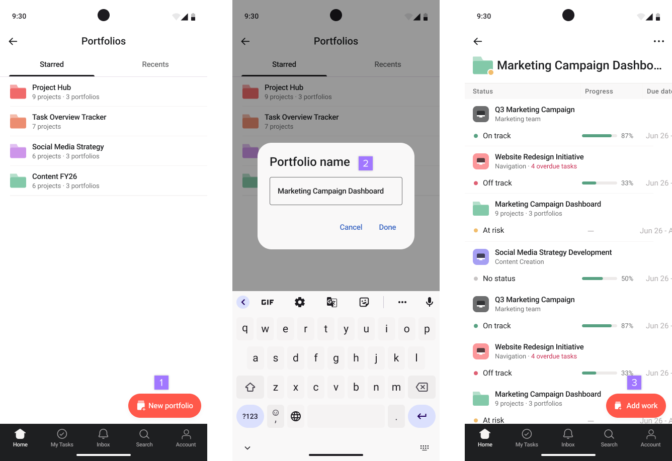 Create portfolios on Android