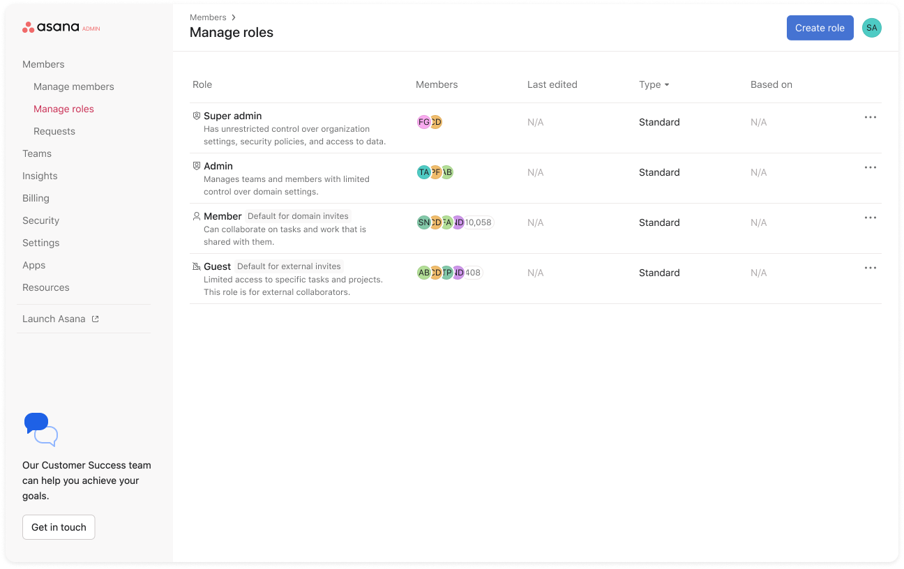 RBAC settings